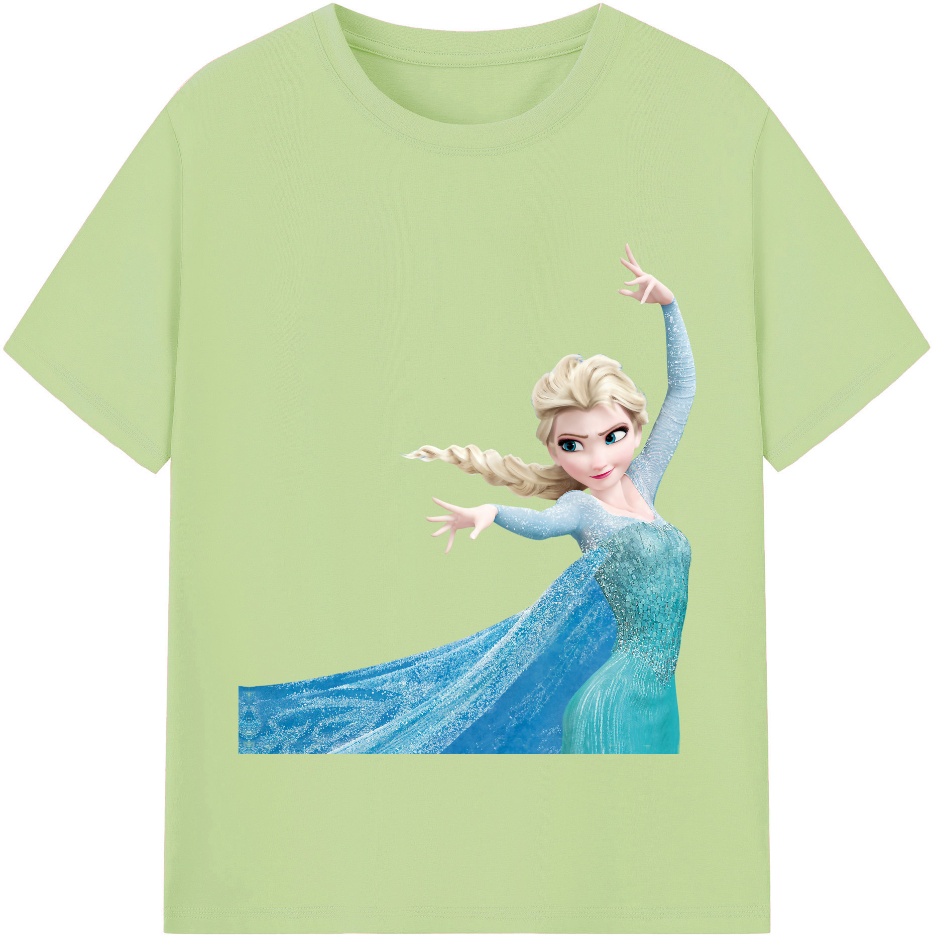 （画像用） アナと雪の女王 アンナ エルサ Frozen Anna Elsa 綿100％半袖Tシャツ（フロントプリント）
